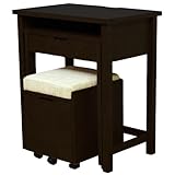 2段式 デスク PCデスク スツール付き 幅70cm ダークブラウン LS-631DB