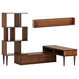 arne テレビ台 ラック ウォールシェルフ 完成品 日本製 配線収納 3点セット T-003 T3-alto WallBox F-1200 ブラウン