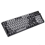 メカニカルゲーミングキーボードグリーン軸104（キー）USBプラグアンドプレイマルチメディア機能キー7色バックライトABSレトロパンクメタル有線キーボード Gray black