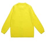 WIN　キッズ 子供服 女の子 女児 ガールズ 長袖 ニット セーター かわいい おしゃれ着 お出かけ ニット コート ジャケット カーディガン 長袖 女の子 子供服 (80cm, イエロー)