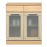 キャビネット(サイドボード/キッチン収納) 【幅74cm】 木製 ガラス扉付き 日本製 ナチュラル 【Angel】エンジェル 【完成品 開梱設置】【代引不可】 生活用品 インテリア 雑貨 インテリア 家具 食器棚 その他の食器棚 top1-