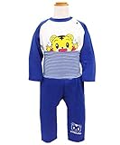 しまじろう ベビー服 長袖 腹巻付き キルトパジャマ (80ブルー/80cm)