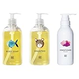ママベビー ボディソープ × シャンプー × コンディショナー セット『オーガニック&ノンシリコン 子どもから大人まで 12の無添加・90％以上自然由来 敏感肌』(各500mL × 250mL)