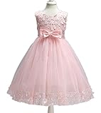 WIN 子供ドレス　女の子　キッズフォーマルドレス　子どもドレスお姫様柄プリントのオーガンジープリンセスドレス [結婚式　発表会　七五三　こどもドレス　子供服　ワンピース (130cm, ピンク)