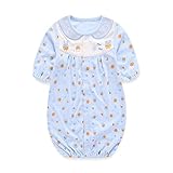 Boo.Kabee ベビー服 春 新生児 ツーウェイオール 100% 綿 50-70CM (ブルー)