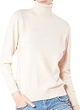LM Cashmere 婦人服100%カシミヤセーター、冬保温できる長袖、体にふさわしいセーター (M, ベージュ)