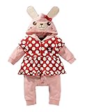 C-Princess ベビー服 女の子 男の子 新生児 秋冬 長袖 あったか 冬 カバーオール 防寒 ロンパース 着ぐるみ キッズ ベビー アウター 赤ちゃん 子供服 出産祝い (95, Dウサギ)