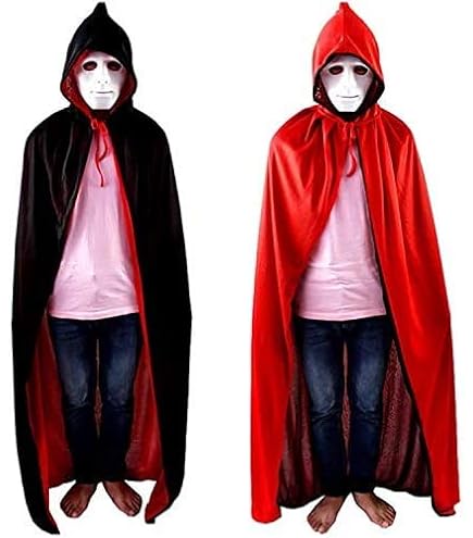 Amazon | リバーシブル ロング マント (120cm 黒 赤) 大人 仮装 吸血鬼
