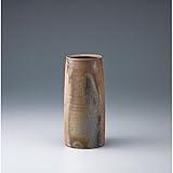 備前焼　松本篤治作　筒花入 オブジェ