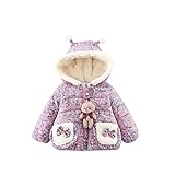 Pojour ベビー服 女の子コート 可愛い小花柄コート 子供服 防寒コットン服 冬 レジャ中綿入りコート おしゃれ 暖かい 厚手 ベビールームウェア 普段着 カジュアル 保温 防寒対策