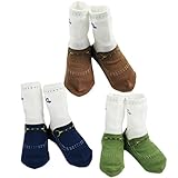 ［キロフライ］kiloflyベビーノスキッド男の子の靴ソックス、3ペア、赤ちゃん学?