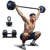 MERACH ダンベル 可変式ダンベル 2-24kg 3in1 バーベル ケトルベルにもなる 12段階重量調整可能 安全設計 床傷防止