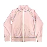 [ラクア] ラッシュガード RSMUJI フードなし 無地 ハイネック ガールズ ピンク 140