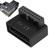 Falbiro USB マザーボード ヘッダー アダプター、90 度 USB マザーボード アダプター - ケーブル コネクタ延長 USB アダプター | USB 3.0 フロントパネルコネクタ、オス - メスアダプタ、19 ピン/20 ピンマザーボード内部ヘッダ