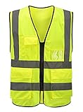 【ヌアージュ モーヴ】 nuage mauve 高視認性 蛍光 反射 マルチポケット 安全 ベスト (イエロー)