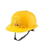 Perfk ヘルメット　太陽光発電　冷却ファン　作業用　安全帽子　暑さ対策　全2色　現場　工事　頭保護　 - 黄