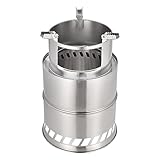 ウッドストーブ 大型 収納バック付 キャンプストーブ ソロストーブ 五徳コンロ 焚火台二次燃焼 アウトドア用 軽量 (小さい)