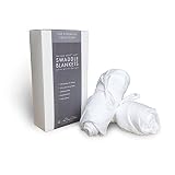 Two Bamboo & Cotton Muslin Swaddle Blankets, The Essential Collection, Pure White Design - Gender Ne