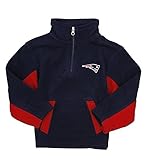 New England Patriots NFL Little Boys 1 / 4 Zipマイクロフリースセーター、ネイビーブルー