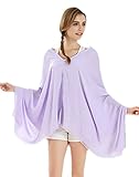 EOZY 安心 授乳ストール 授乳ケープ 軽量 持ち歩き 母乳 お出かけ 便利 多機能 現役ママ 出産祝い 3WAY変形ストール 日よけ ポンチョ パープル