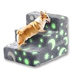 犬用ステップ 3段 /4段 ドッグステップ 犬用スロープ 高密度 滑り止め付き 安定性 カバー取り外し可能 洗える 小型犬 高齢犬適用 手持ち付き (3段)