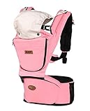 Ziweibaつかれにくい腰ベルトタイプ 新生児から使用可 多機能 ベビースリング 赤ちゃん 抱っこひも おんぶ紐 夏の通気性良いバックパック (bピンク)