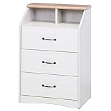 不二貿易(Fujiboeki) チェスト ナチュラル・ホワイト 幅58×奥行41.5×高さ91cm リッツ 3段 97453