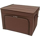 東洋ケース フラップボックス Mサイズ 積み重ね 収納ボックス 幅40×奥行33×高さ27cm ダークブラウン FBM2-DBR