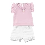MIOIM ベビー服 子供服 上下セット 女の子 キッズ 赤ちゃん プリンセス シフォンシャツ ショートパンツ セットアップ 出産お祝い 記念日 プレゼント