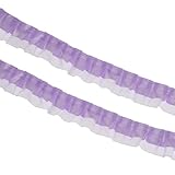 CAPASTEC レーストリム ダブルレイヤー フリルレース サテン素材 2段ギャザーレース 4ヤード クラフト 装飾 DIY ドレスメイキング用 淡紫色 1個