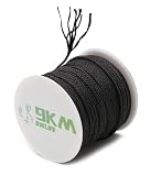 9KM DWLIFE ケブラーコード 100%ケブラー繊維 ブレード 耐荷重22kg~680kg 編み構造 高強度 軽量 低伸度 UVカット アシストライン ケブラー糸 ケブラーライン アウトドア 釣り カイト糸 ハイキング アクセサリーコード 一般用途 ブラック（340kg Φ2.3mm x 31M）
