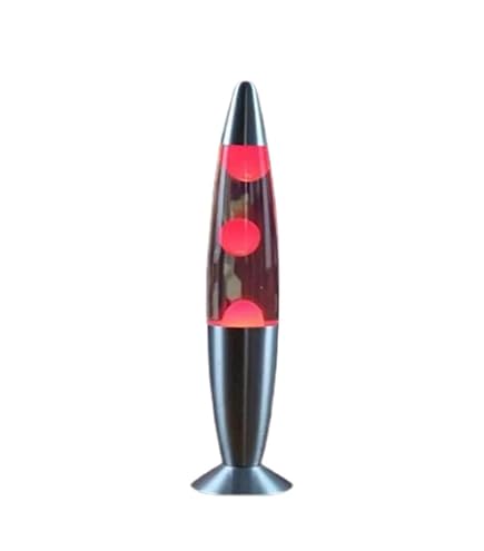 Lava Lampe Original Techno Chrome - Klassische Bewegungslampe Mit Rosa & Blauer Flüssigkeit, 36,8 Cm Hoch