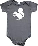 ウッドランド動物シルエットBaby bodysuit-squirrel カラー: グレー
