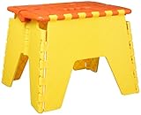 シンセーインターナショナル 折りたたみミニステップ オレンジ・イエロー 耐荷重80kg 滑り止めつきで安心