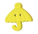 60のセット、ベビーセーターボタンの漫画の傘装飾ボタン、イエロー