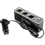 Myoffice USBプラグ 充電器DC 12V/24VUSBポートを備えた 3ウェイの車のシガーライタースプリッタ