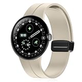 [RicYeel] 磁気付き シリコンバンド Google Pixel Watch 4 45mm (2025) 対応 交換ベルト Pixel Watch 4 45mm マグネット付き 装着簡単 柔らかい ストラップ スポーツ 替えベルト (スターライト)
