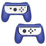 ジョイコングリップ 2個セット Switch Joy-Con ハンドルグリップ Switch 有機ELモデル/Switch/Switch Lite対応 おすそわけ用最適 持ちやすい 素早く反応 取付簡単 保護ケース 耐衝撃 Switch OLED カバー Indigo