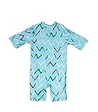 Bonverano ベビー水着　男の子　ワンピース　半袖ラッシュガード　キャップ付き　２点セット　UPF50+　紫外線対策　UVカット