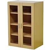 システムリビング収納 壁面収納 中段ガラス扉タイプ 幅60cm ライトブラウン FS-112LB