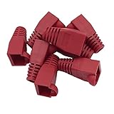 AW-Net　RJ45 LAN ケーブル コネクタ カバー 100個 (赤)