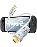 JEMDO Switch 2 ドック付き HDMIケーブル 【V22.0.0にも対応】8K@60Hz HDR/ 4K@120Hz対応 2m USB-C to HDMI 2.1 48Gbps テレビドック 100W PD充電中のプレイ対応 ホワイト編み込みポータブルアダプター スイッチ2/2017モデル/OLED対応