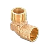 Everflow Supplies cmnl0034-nl 3 / 4 "呼び径鉛フリーキャスト真鍮90度エルボとソケット汗と、ねじ接続オス
