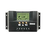 LORIA・JP ソーラーコントローラ 30A 12V/24V ソーラー充電コントローラ PWM 充電 LCDディスプレイ バッテリレギュレータ 自動調整スイッチ 過負荷保護