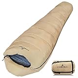 PYKES PEAK (パイクスピーク) 寝袋 シュラフ マミー 型 1800g 5色 丸洗い可能 キャンプ アウトドア 【APRICOT BEIGE】
