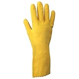 SHOWA 700 Natural Rubber Latex Glove, Flock-Lined, Chemical Resistant, 21 mils Thick, 12 Length, Lar