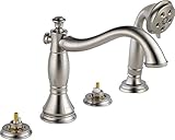 Delta T4797-SSLHP Cassidy Roman Bathtub Faucet with Hand Shower Trim without Handles, Stainless [並行輸