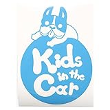 ブルー（青） 犬 フレンチブルドッグ 円 Kids in the car キッズ イン ザ カー キッズインカー ステッカー 窓ガラス用シールタイプ 車 円戌 干支 動物