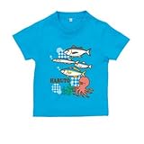 BabyChips お魚さん(名入れ半袖ベビーTシャツ) 160 ターコイズ