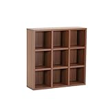 arne 本棚 日本製 完成品 3列 3段 幅75cm 高さ75cm 可動棚 シェルフ コミック収納 ラック H-001 3×3 ブラウン